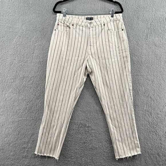 Abercrombie Simone High Rise Slim Jeans Striped Size 32 / 14 - Picture 4 of 16